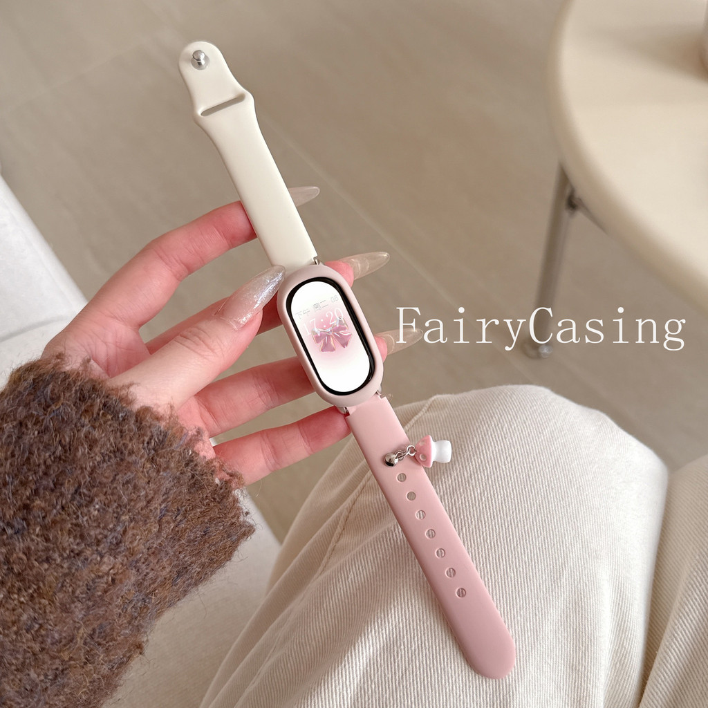 Ốp Lưng + Dây Đeo Silicon Cho Xiaomi Mi Band 10 9 8 Nfc Dây Đeo Tay Cao Su NFC Dây Đeo Tay Cho Mi Band 10Ceramic Phụ Kiện