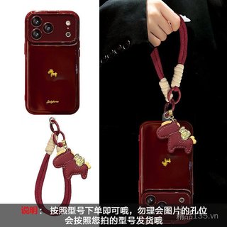 Cửa Sổ Lớn Lật Tiếng Anh Pony Dây Thích Hợp Cho 17 Vỏ Điện Thoại Năm Mới iphone15promax Silicone mate80 Chống Sốc