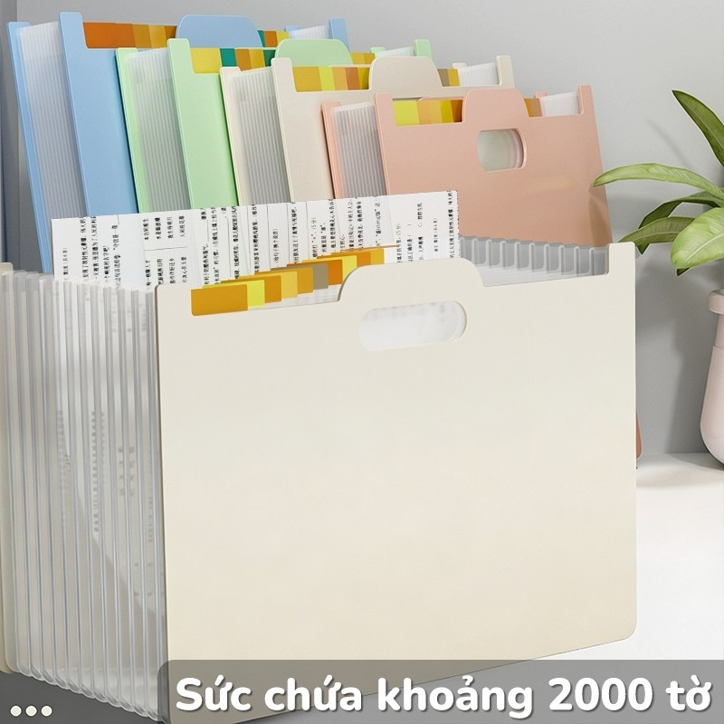 Túi đựng tài liệu A4 cho học sinh và văn phòng, 13 ngăn cao cấp giúp sắp xếp gọn gàng, tặng kèm note