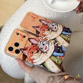 Ốp điện thoại Cặp Đôi Zootopia Tương Thích Cho OPPO Reno 15 Pro 14 13 9 Pro 8 A58 A58X A78 Find X9 Pro X8 X8S A9 A5 Hoạt Hình Sĩ Quan Dễ Thương Thỏ Judy & Cáo Judy Năm Mới Màu Đỏ Ốp điện thoại