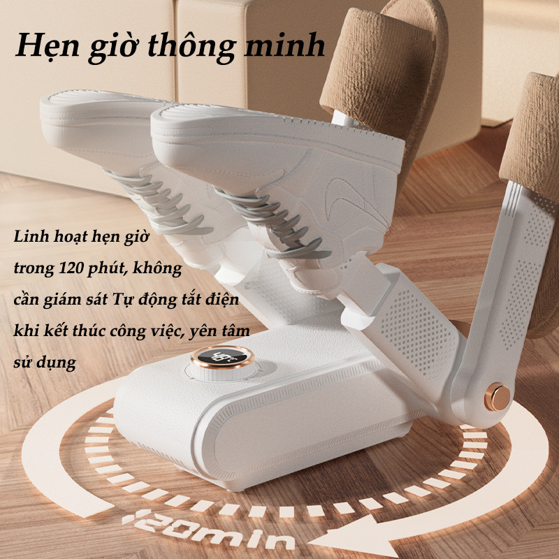 Máy Sấy Giày Thông Minh 4 Cần Sấy - Khử Mùi & Khử Trùng Bằng Tia Cực Tím, Tốc Độ Làm Khô Nhanh, Bảo Vệ Giày Toàn Diện