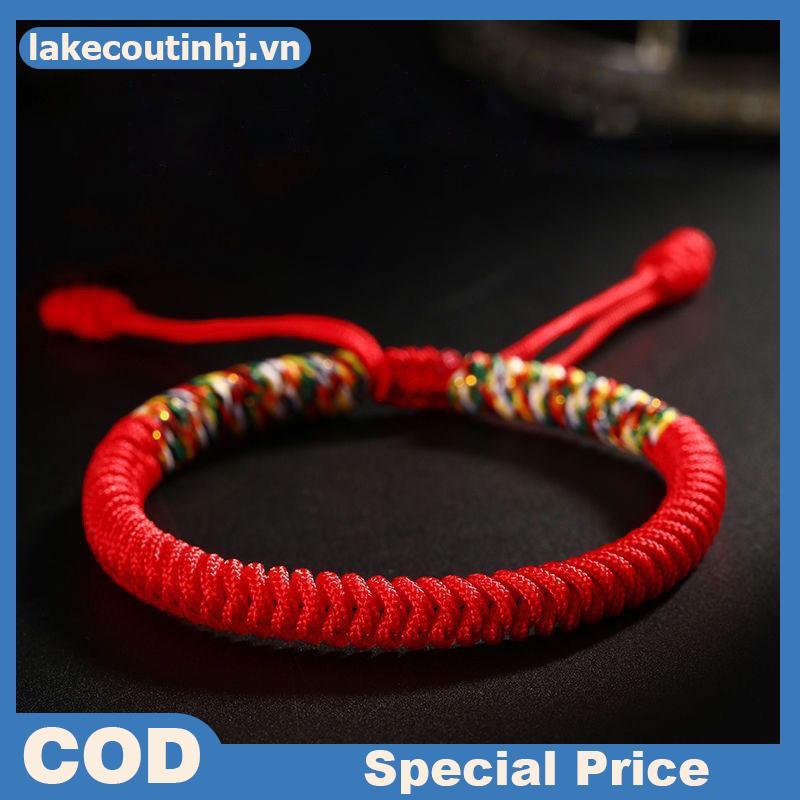 Lu Tây Tạng Phật Giáo Vòng Tay May Mắn Unisex Có Thể Điều Chỉnh Vua Nút Dây Đỏ Vòng Tay Dành Cho Nam Nữ Cặp Đôi Pulsera tinhj