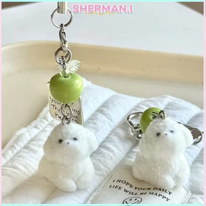 Mặt dây chuyền hình chú cún hoạt hình dễ thương dành cho bé gái hình trái tim dây đeo điện thoại.