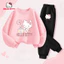 Hello Kitty Trẻ Em Áo Khoác Và Quần Jogger Trang Phục Dễ Thương Phong Cách Hoạt Hình Bé Gái Mặc Hàng Ngày