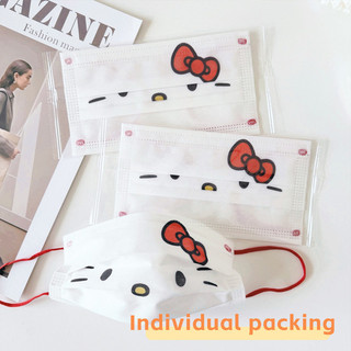 Mặt nạ phẳng/hình chữ V bảo vệ 3 lớp, in hình hoạt hình chú chó tình yêu KT, thời trang và đa năng