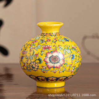 ☀Gốm Men Màu Bình Nhỏ Trang Trí Nhà Cửa Retro Dân Tộc Phong Cách Hồng Sứ Men Màu Trung Quốc Bình Retro Trang Trí Q7Y7