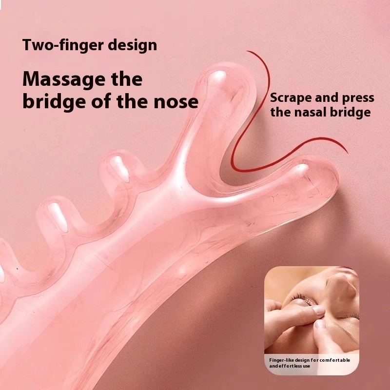 Lược Massage da đầu bằng nhựa 4 trong 1 - Dụng cụ cạo mặt trị liệu kinh tuyến