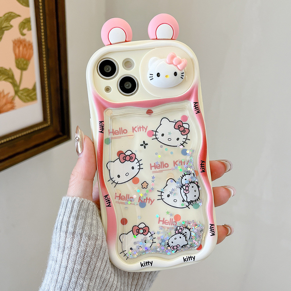 Ốp điện thoại cửa sổ trượt cát chảy 3D cho iPhone 17 Pro Max 16 Plus 15 14 13 12 11 Vỏ bảo vệ chống sốc