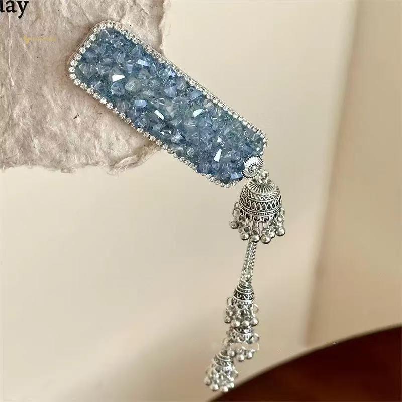 MUQV Cổ Điển Tím sel Pha Lê Thanh Lịch Phong Cách Dân Tộc Tóc Vòng Mũ Đội Đầu Retro Phong Cách Trung Hoa Kẹp Bên Đảng n