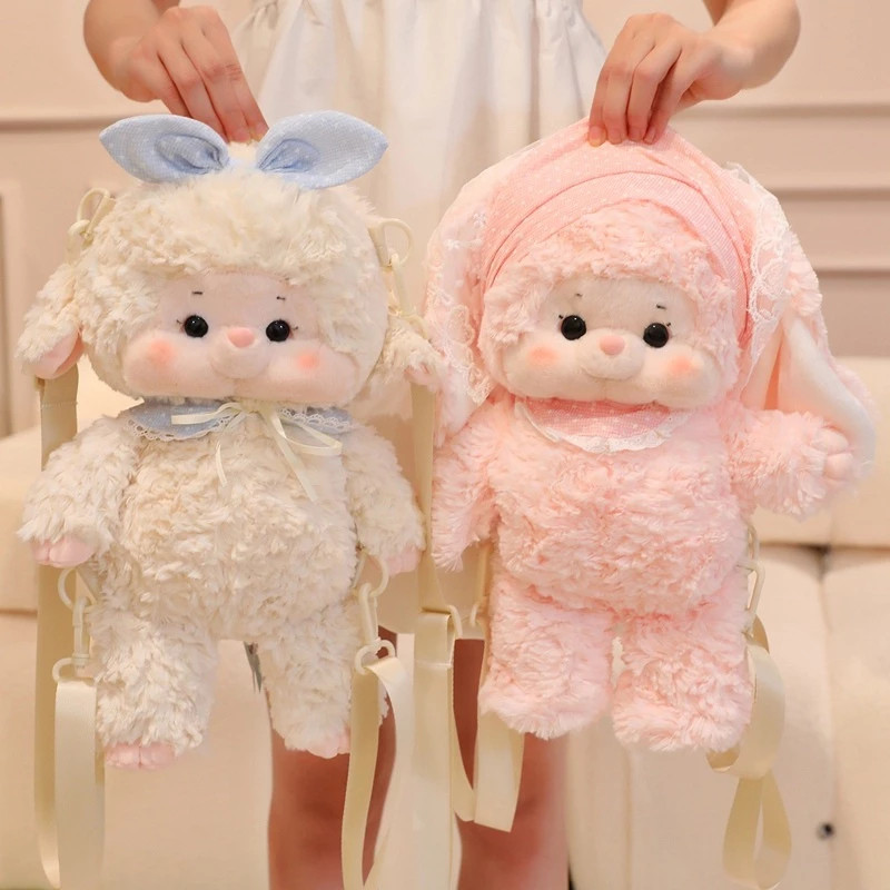 【Túi Đôi 2in1】Ba Lô Hình Thú 40cm - Cừu & Thỏ Siêu Cấp Đáng Yêu, Quà Tặng Sinh Nhật Ý Nghĩa,Quai đeo có thể tháo rời