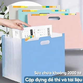 Túi đựng tài liệu A4 phong cách Hàn Quốc, 13 ngăn tiện nghi cao cấp, quà tặng hoàn hảo có kèm note