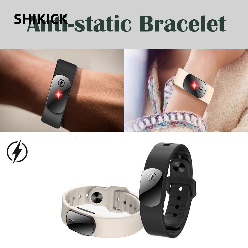 Shikick Máy khử tĩnh điện cơ thể con người, Vòng đeo tay chống tĩnh điện M12-SE không dây, Máy loại bỏ tĩnh điện bằng silicon có thể điều chỉnh thời trang