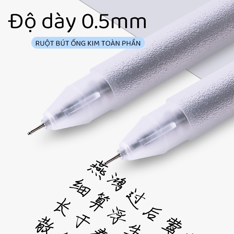 Bút bi học sinh ngòi 0.5mm – Bộ 20 bút gel mực xanh đỏ đen, viết trơn nhanh khô, dùng hằng ngày