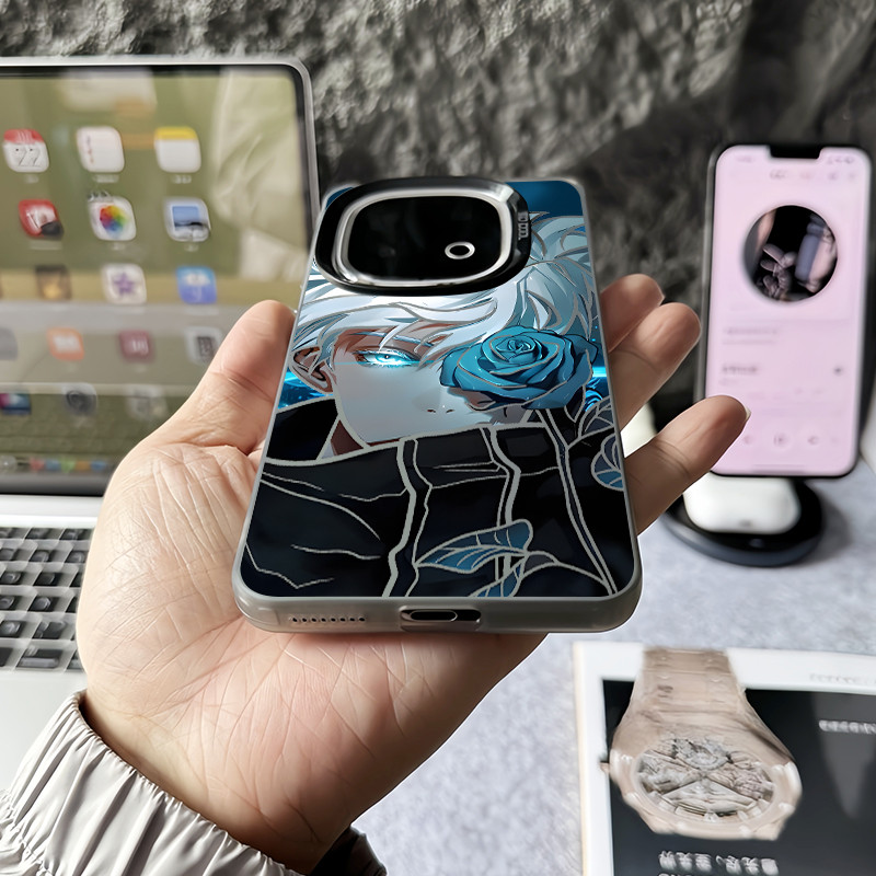 Dành cho iQOO 15 13 12 Pro Z11 Z10 Turbo Pro Z9 Neo 11 10 / 9 “Jujutsu Kaisen‌ Ốp điện thoại cứng GOJO SARORU ” Micro Matte cho iQOO Z9 Turbo Z8 Vỏ iQOO chống sốc