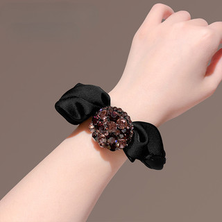 Scrunchy tóc vòng retro họa tiết kim cương giả, phụ kiện tóc sang trọng cho đuôi ngựa bóng.