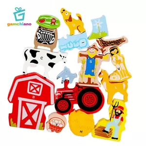 Khối xếp chồng gamchiano Đồ chơi xếp chồng bằng gỗ Huấn luyện cân bằng Kỹ năng vận động tinh Đồ chơi xây dựng giáo dục với chất liệu gỗ tự nhiên Thích hợp cho Ch