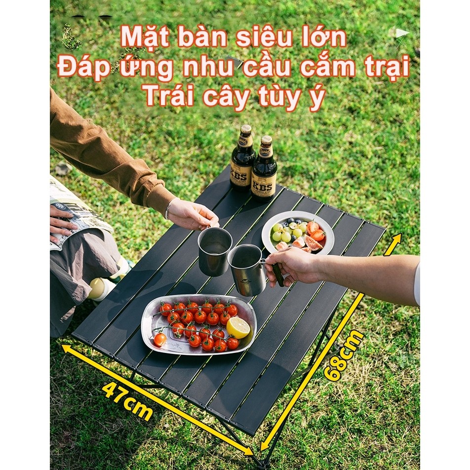 Bàn gấp lớn Cắm trại Bảng ánh sáng BBQ Bàn nhôm Đồ nội thất ngoài trời Bàn gấp Portable Picnic