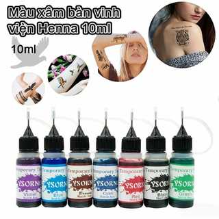 Kem Xăm Henna Tự Nhiên 10ml, Nhiều Mẫu Thiết Kế Độc Đáo, DIY Tạo Hình, Màu Sắc Sáng Rực Rỡ, Dễ Dàng Sử Dụng