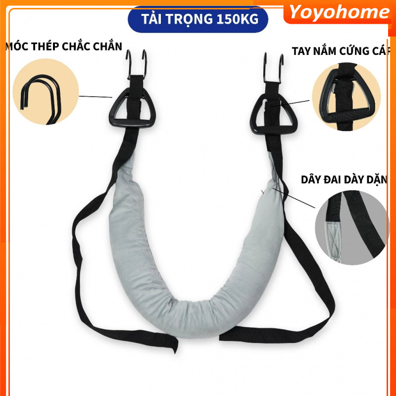 [🚚 Free shipping] Đai Treo Giãn Cột Sống Không Đau Nách Đệm Êm Dùng Với Xà Đơn, Kéo Giãn Lưng, Hỗ Trợ Thoát Vị