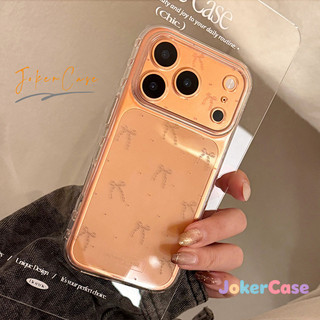 Ốp Lưng Cho IPhone 16 11 17 15 13 14 12 Pro Max 17AIR 15 7 8 Plus X XR Max Bìa mềm trong suốt có nơ đơn giản
