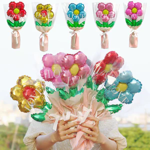 Bó hoa bong bóng cầm tay Daisy dễ thương 10 / 20 CÁI Quay lại trường Chụp ảnh Đạo cụ