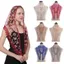 NKSFX Nữ Khăn Choàng Tuyn, Khăn Tam Giác Tua Rua Hoa Nhiều Màu, Thời Trang Rỗng Chắp Vá Mantilla Ren Viền Đảng