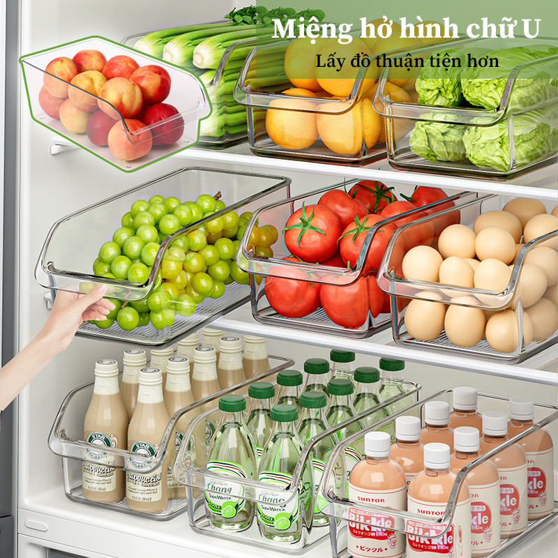 Hộp Bảo Quản Tủ Lạnh Dạng Ngăn Kéo - Đựng Rau, Quả, Trứng, Đồ Uống, Đa Năng, Tổ Chức Nhà Bếp Gọn Gàng