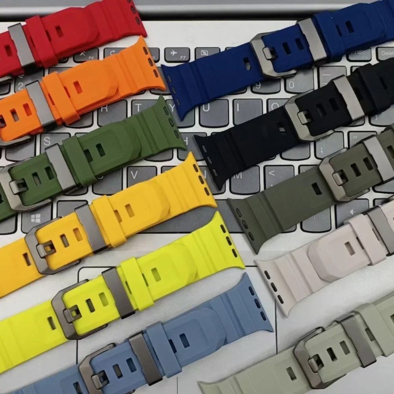 Vòng đeo tay thể thao dây đeo silicon Tương thích cho Apple Watch Series11 / 10 46mm Ultra3 / 2 / 1 49mm 9 8 7 6 SE3 45mm 44mm