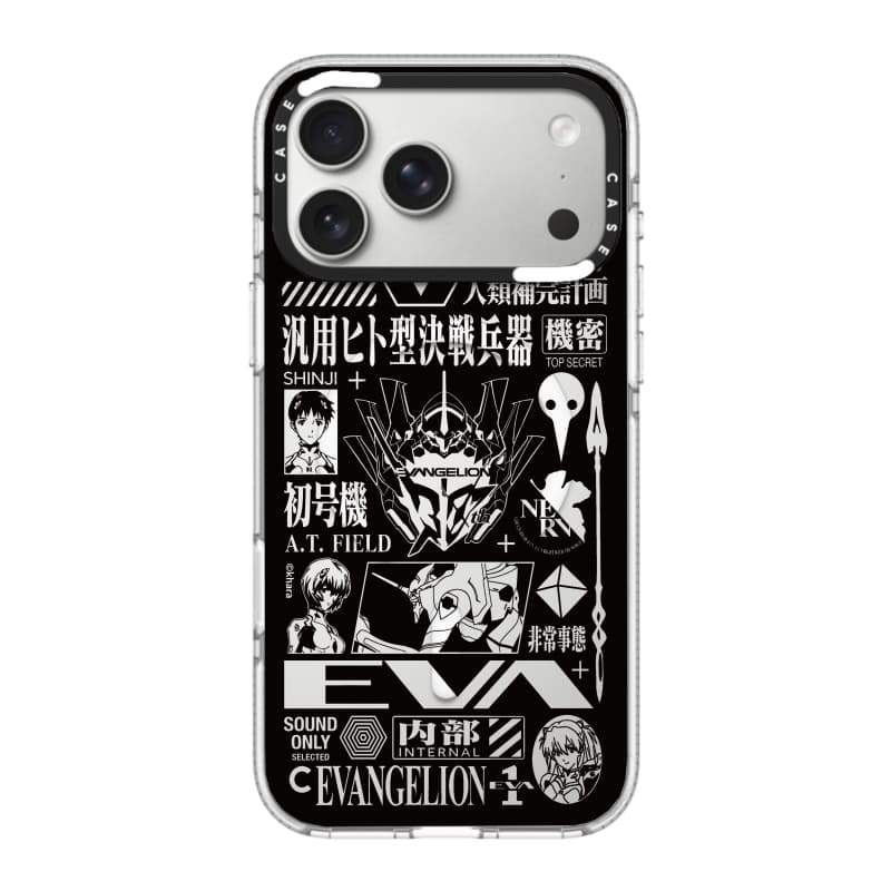 CASECASE X EVANGELION Impact Vỏ hút từ tính trong suốt cho iPhone 17 / 16 / 15 / 14 Pro Max | Mặt sau Acrylic bảo vệ quân sự với bao bì cao cấp