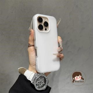 Ốp Điện Thoại Màu Trơn 2 Trong 1 Đơn Giản Cho Honor X6 X6A X6B Plus X6C X6S X5 X5B Plus X50 Pro X40 GT X30 4G 5G Vỏ Mờ Dễ Thương Có Thể Giữ Ảnh Vỏ Chống Sốc