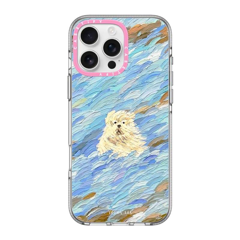 CASECASE X Tranh sơn dầu của Blue Dog Vỏ điện thoại PINK CAMERA RING EDITION Tác động Vỏ hút từ tính trong suốt cho IPhone 17 / 16 / 15 / 14 / 13 Pro Max Air với bao bì cao cấp