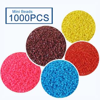 MARBLEM 1000 chiếc Hạt Perler Hama Mini, Hạt cầu chì thủ công thủ công 2.6mm Hạt rải rác, Hạt nhỏ hợp nhất hạt nhỏ cao cấp sáng tạo Đồ chơi giáo dục