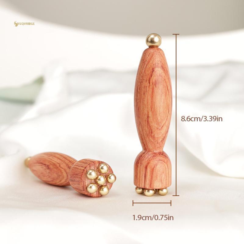 MUQV pod Beauty Professional Brass & Rosewood Facial Gua Sha Tool Eye Relaxation Spot Meridians Acupoint Massage cầm tay n