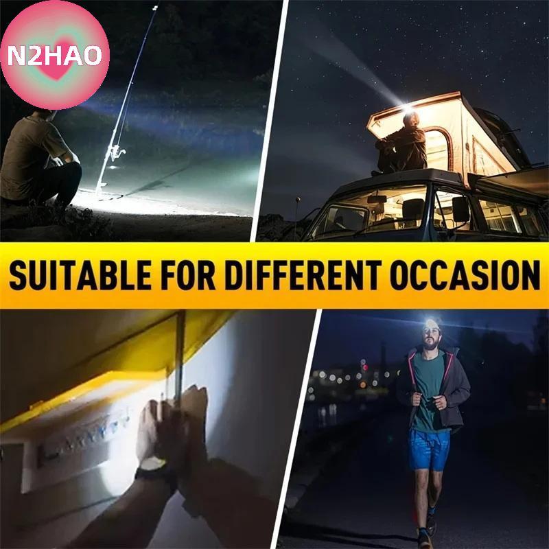 Đèn pha Zoom LED N2HAO - Sạc lại, Chống Nước, Tiêu Cự Điều Chỉnh Được Cho Cắm Trại