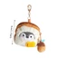 FUJIOU Bữa Sáng Series Chim Cánh Cụt Mặt Dây Chuyền, Bánh Mì Sữa Sang Trọng Ví Đựng Tiền Xu, Xúc Xích Di Động Túi Đựng Tai Nghe Trứng Chiên Squeak Móc Khóa Cô Gái