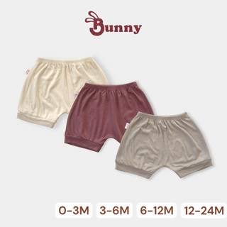 (0-24M) Combo 3 quần đùi mặc tã Bunnybaby chất thun lụa mềm siêu co giãn. Bubbybaby-GV