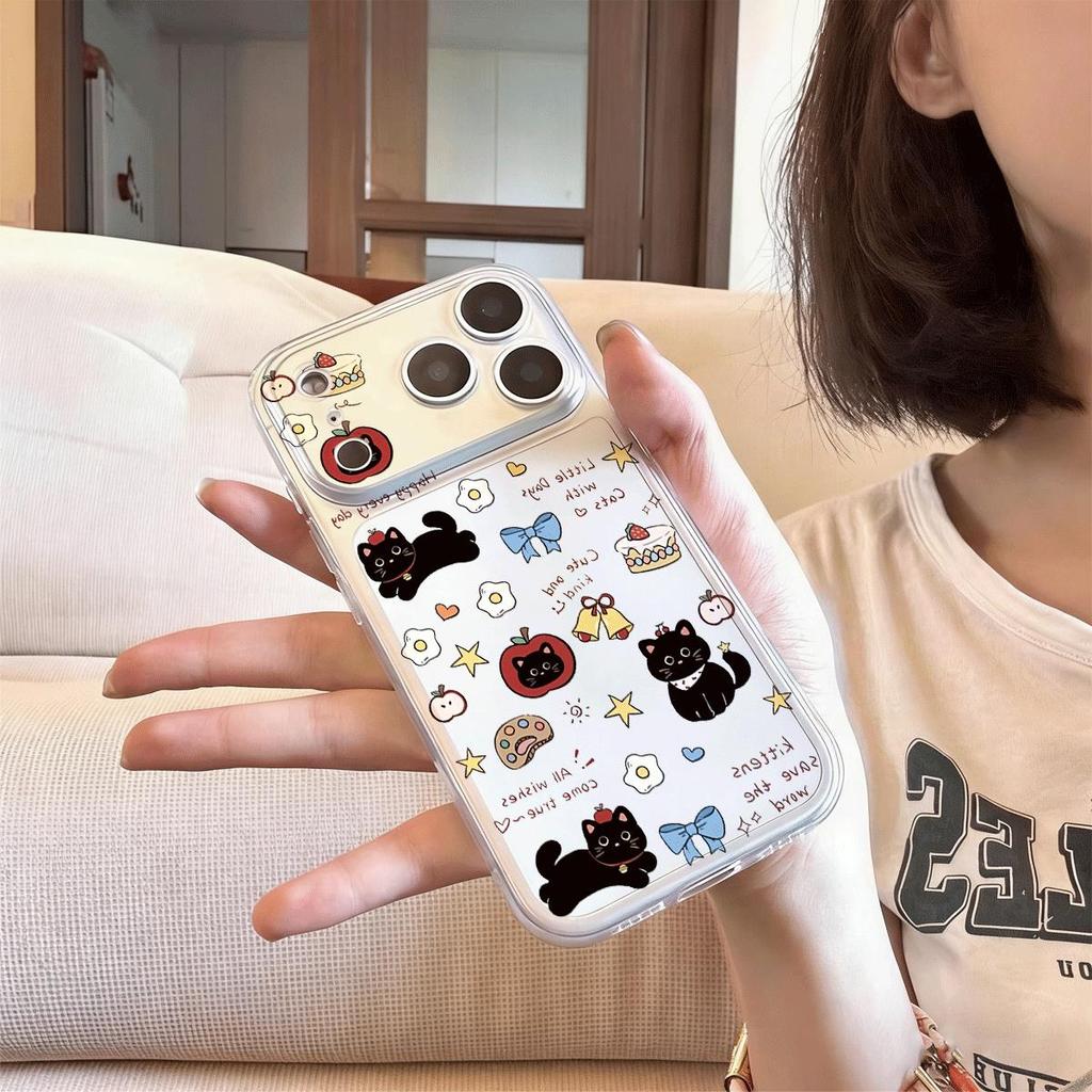 Black Cat Tráng miệng Đảng cho 16 trường hợp iPhone 17Air Space Case 14 13 11Pro