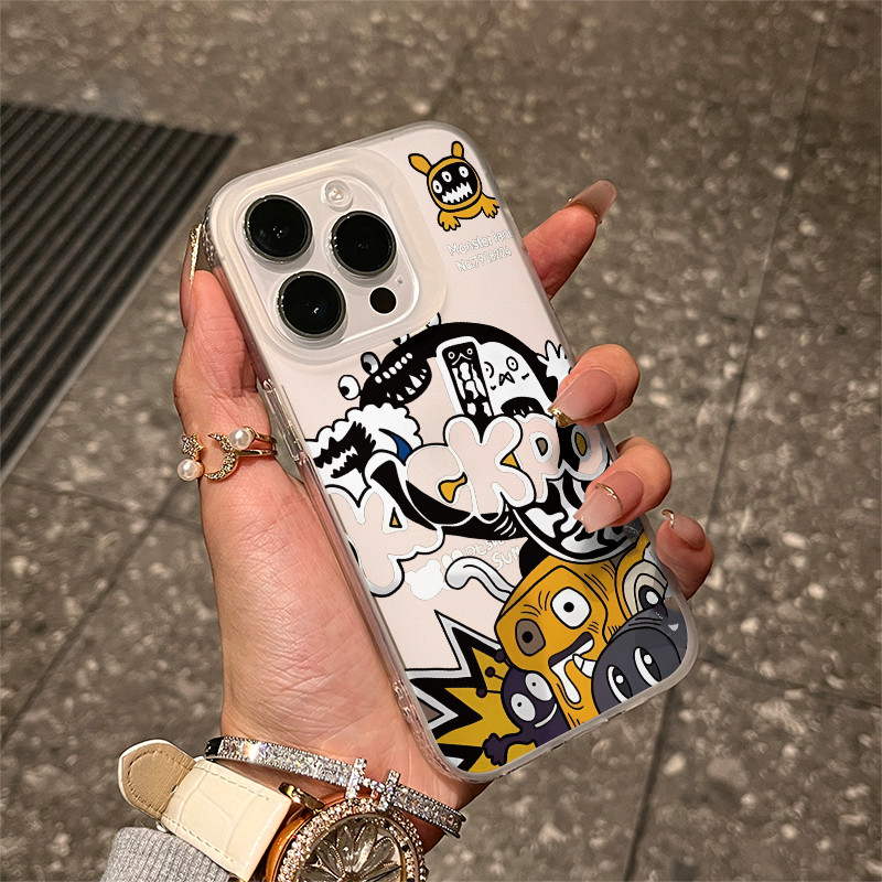 Graffiti Freak Coffee Set phù hợp cho 16 trường hợp iPhone 17Air Frosted Meta Air Case 14 13 11Pro