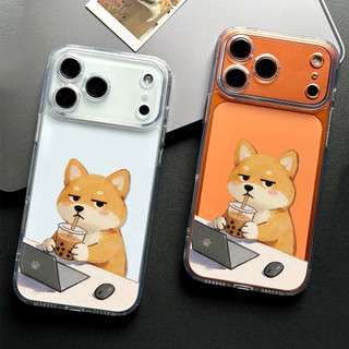Ốp điện thoại làm việc từ nhà Boba Shiba & Corgi cho iPhone 17Air / 16 / 15PLUS / 14 / 13pro Max / 12 / 11 / X / XS / 7 / 8, sáng tạo. Vỏ trong suốt, chống thấm nước, chống sốc, vỏ bảo vệ