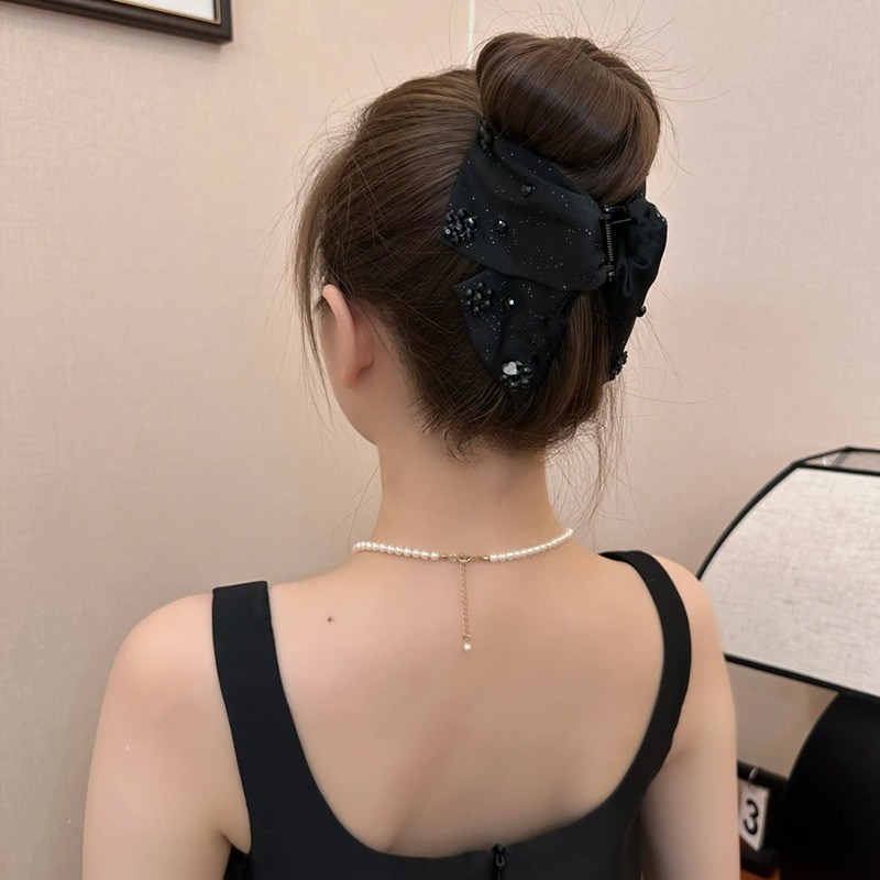 Kẹp tóc cao cấp màu đen Hàn Quốc Kẹp tóc thời trang nơ nữ
