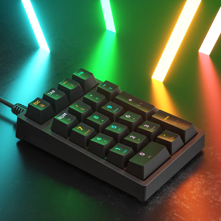 Bàn phím số Bàn phím đa chức năng Có dây Đèn nền RGB Trục xanh Bàn phím số cơ Bàn phím Ngân hàng Bàn phím