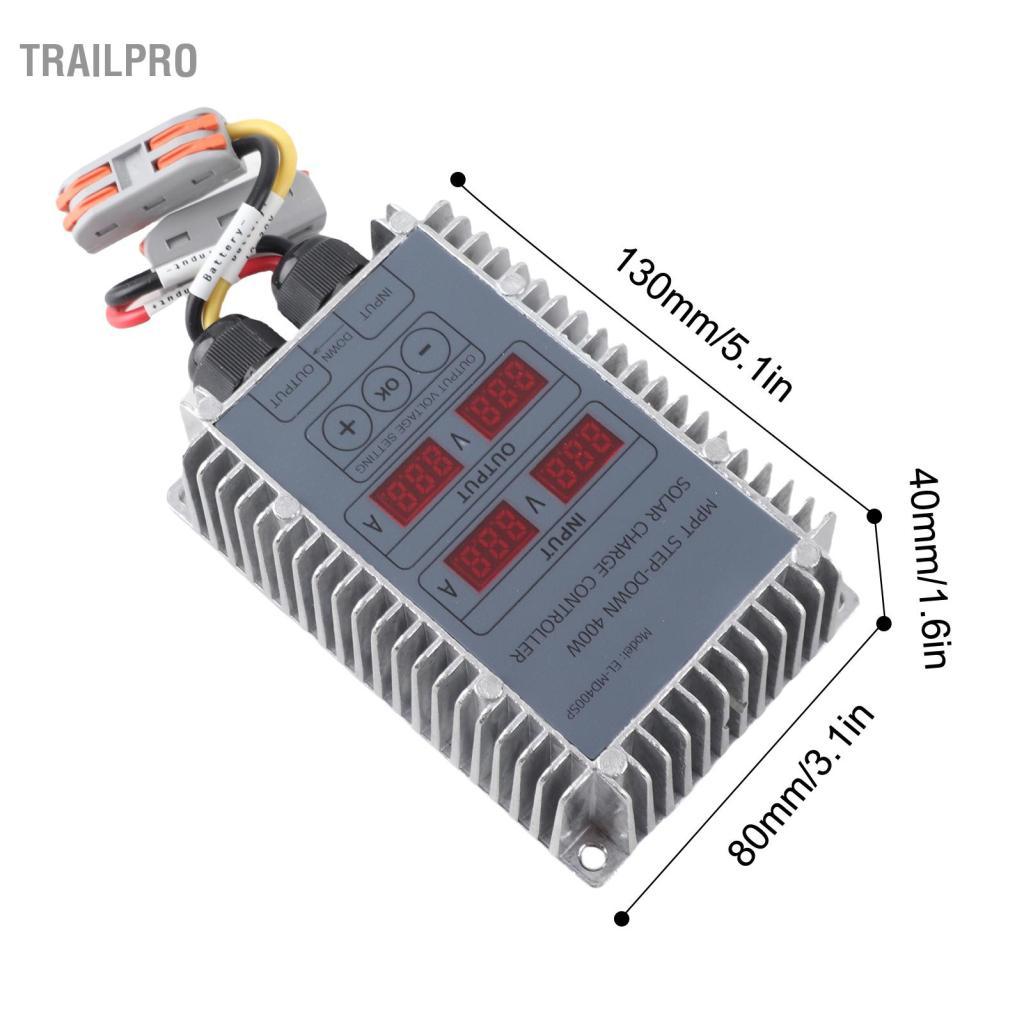 TrailPro Bộ điều khiển năng lượng mặt trời TrailPro Cryfokt 400W 10-30V MPPT với màn hình LED chống bụi cho xe RV Boat