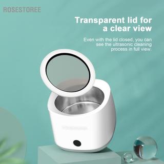 Rosestoree Máy làm sạch răng giả siêu âm Niềng răng vô hình Máy làm sạch chỉnh nha Trực quan hóa nắp mở Thời gian thông minh Đa đối tượng Rung tần số cao 42000HZ Lớp lót bằng thép không gỉ 304