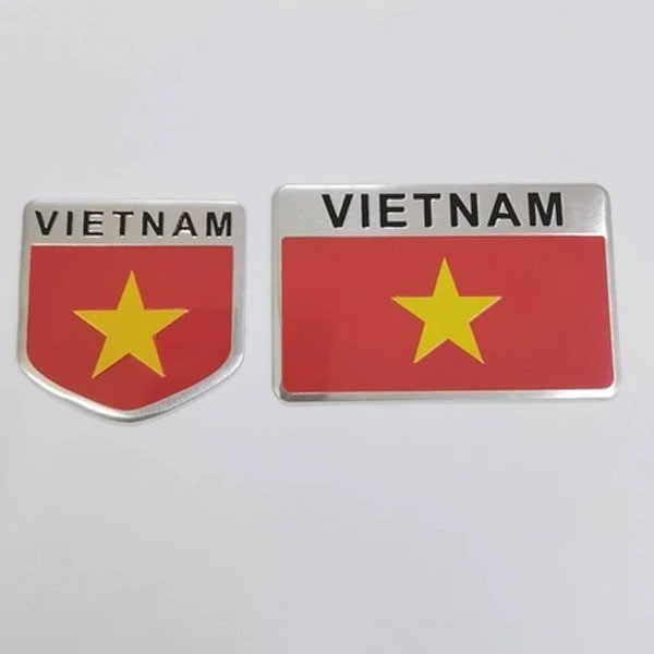 Decal tem nhôm cờ Việt Nam ONECARS trang trí ô tô decor nhà Tem nhôm cờ Việt Nam，Sử dụng băng dính 3M chắc chắn