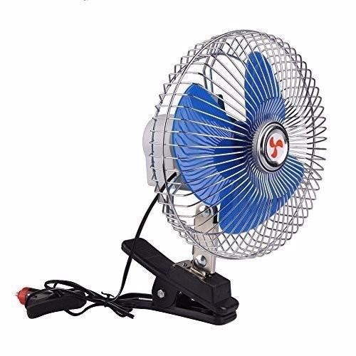 ￼Quạt Kẹp Ô Tô 12V - 24V Lắp Cho Mọi Dòng Xe Ô Tô, Xe Tải, Có Lồng Sắt Cao Cấp Quạt Kẹp Bình Ắc Quy