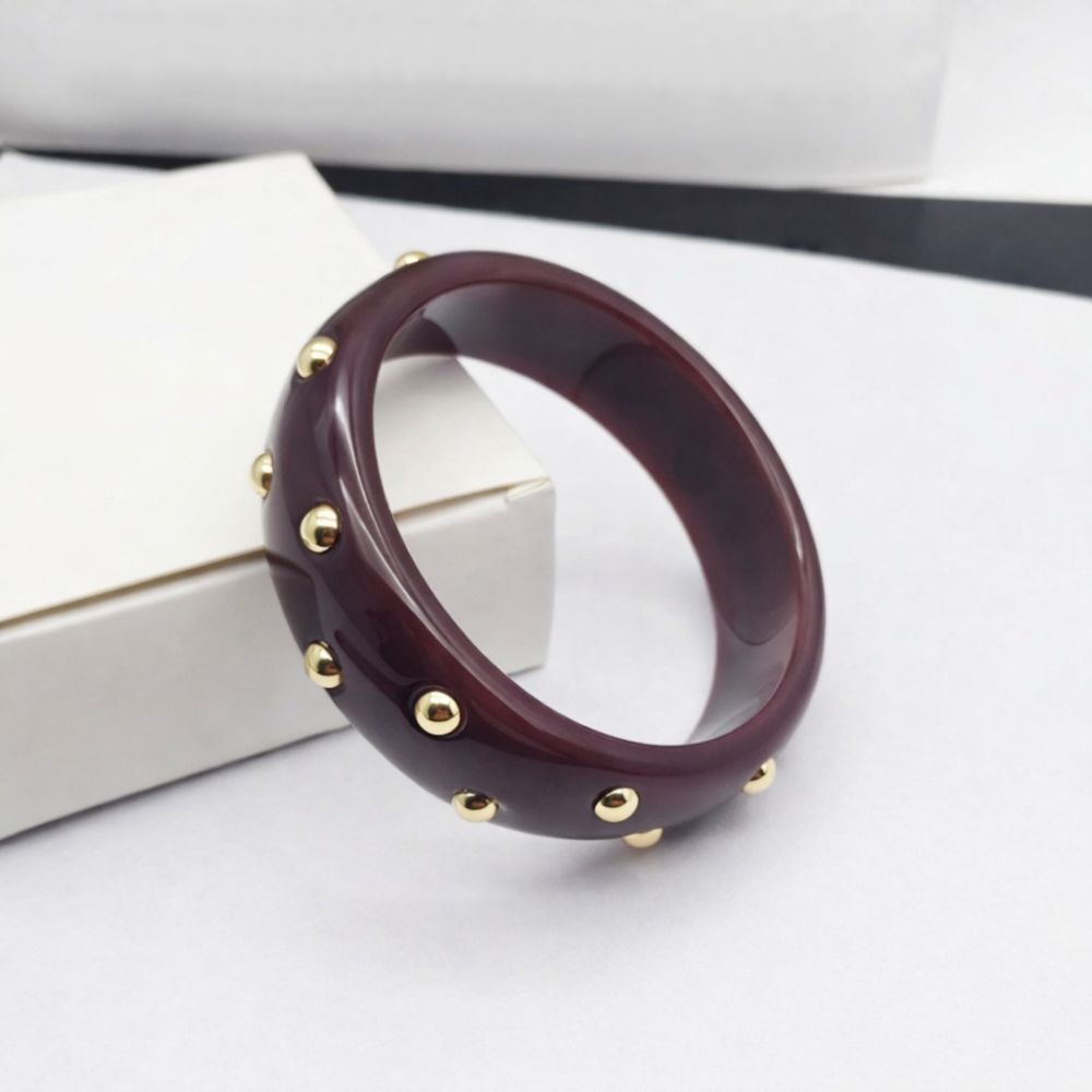 Vòng tay nhựa TRACEILLOIAN, Vòng tay Acrylic dát hạt phong cách Punk, Hình dạng tròn có thể xếp chồng lên nhau Vintage Vòng tay rộng Phụ kiện nữ