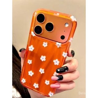 Ốp Điện Thoại Thích Hợp Cho iPhone Hoa Mạ Vàng Hàn Quốc Thích Hợp Cho iPhone17promax Vỏ Điện Thoại Đơn Giản 16pro Nữ 15ins14 / 13 / 12 Vỏ Bảo Vệ HJMU