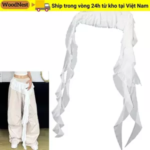 Váy Mini ren WOODNEST hoa thêu bất quy tắc, thiết kế buộc dây lưng cao Y2K, phù hợp dạo phố