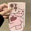 Pink Heart Cub cho 16 trường hợp iPhone 17Air Fine Hole Silicone Case 14 13 11Pro