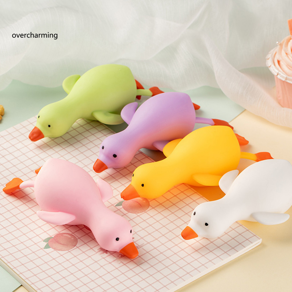 Đồ chơi bóp vịt nằm dễ thương 5 chiếc – bóng Fidget chậm, đồ chơi giải nén cho trẻ em và người lớn